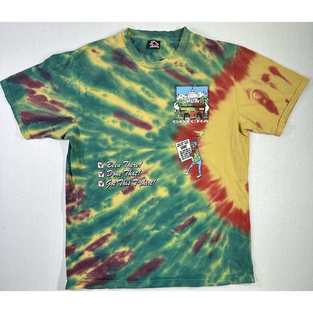 Vintage Gotcha Surf Club Tie Dye T-Shirt Large Multicolor 90s Surf Skate Style